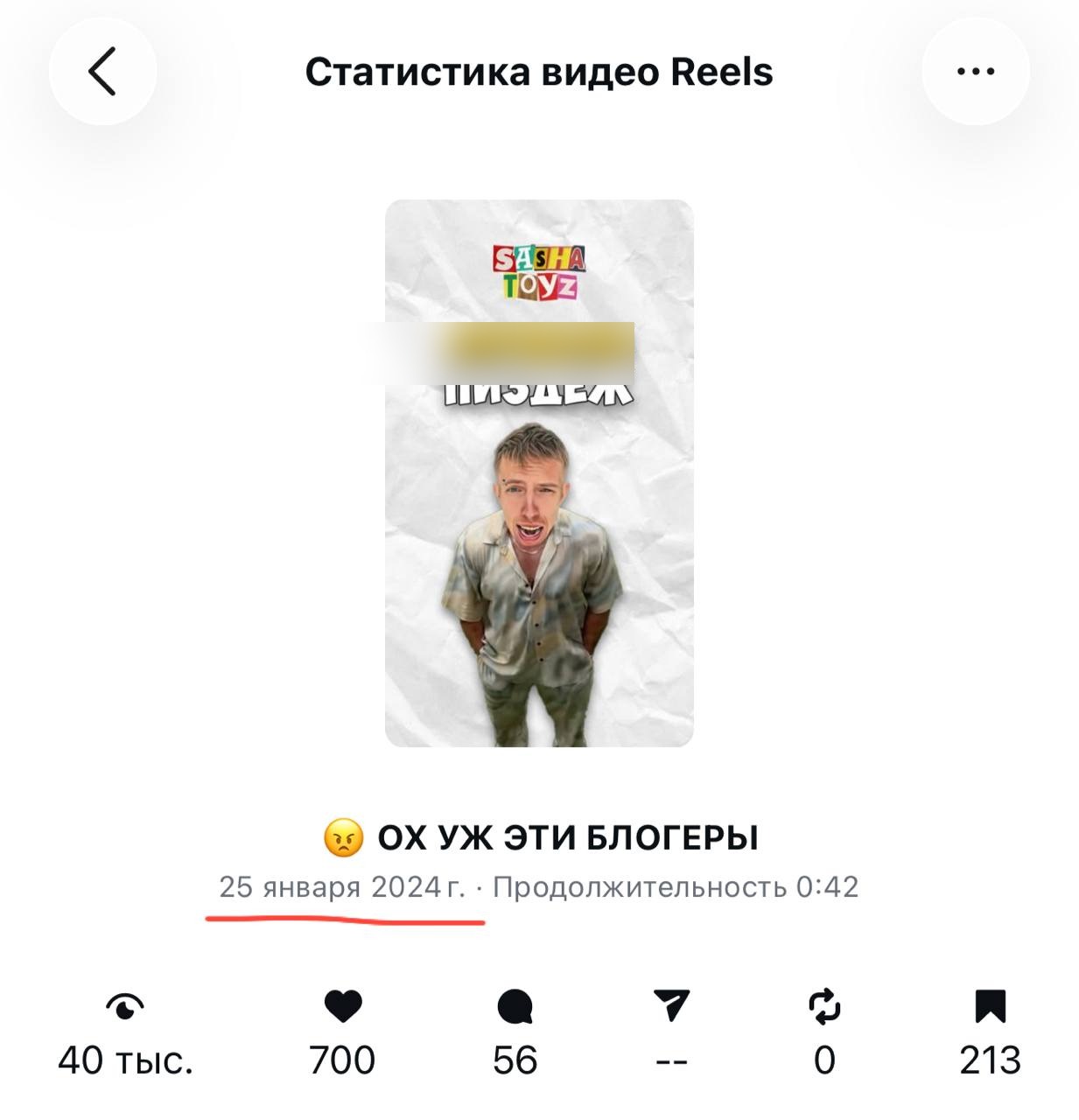 Мой рилс, январь 2024 — подписчики не влияют на новую аудиторию